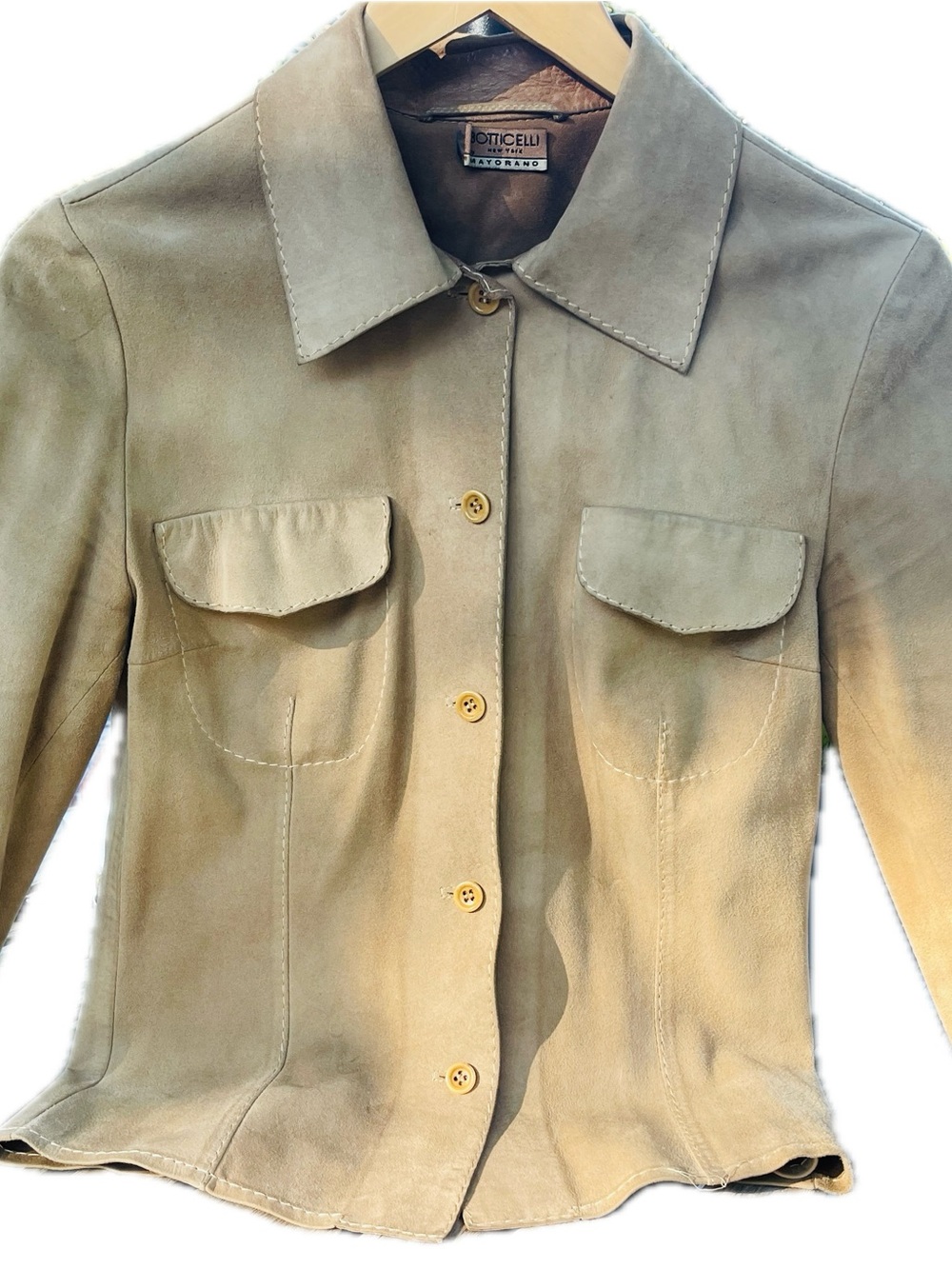 Roberto Botticelli Women's Lightweight Suede Shirt/Jacket Tan 2-4